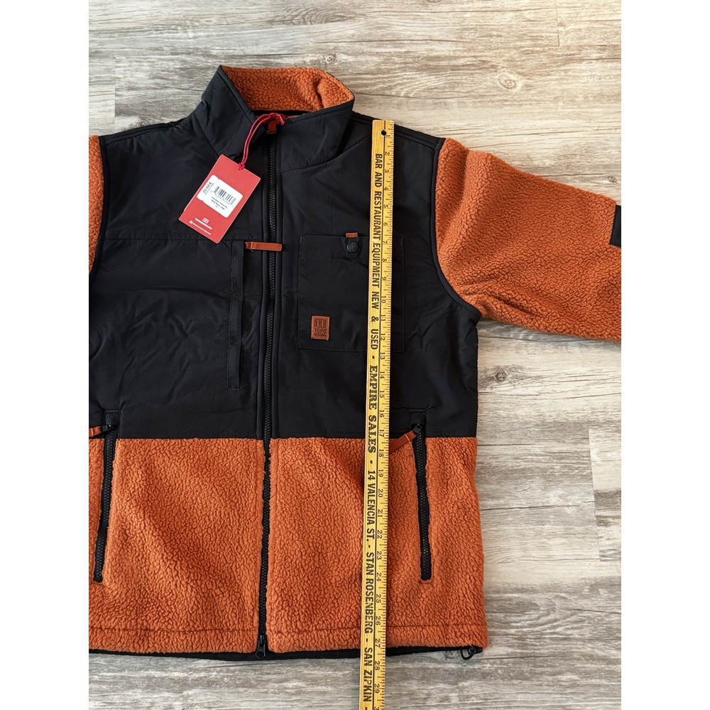 Topo Designs Jacket Mens XL Brick Black Subalpine Fleece Zip Pockets Sherpa - Picture 6 of 8